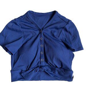 NWT - Robin Piccone Amy Raglan Swim Top (Blueberry) - Size Medium